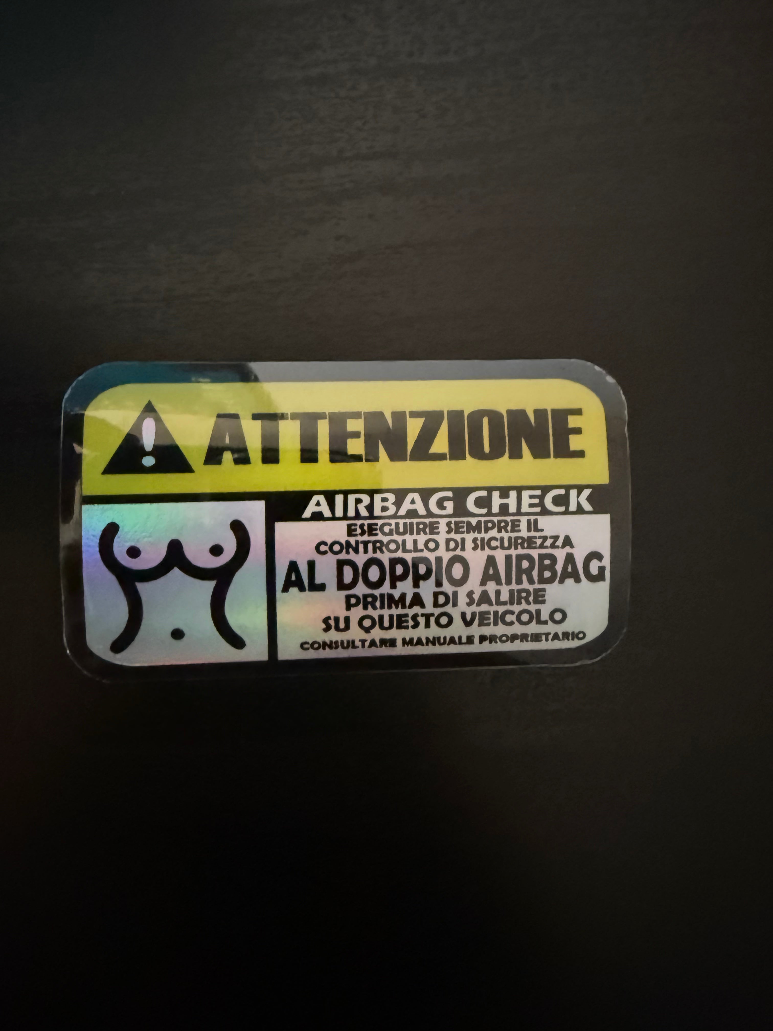 Adesivo Attenzione AirBag