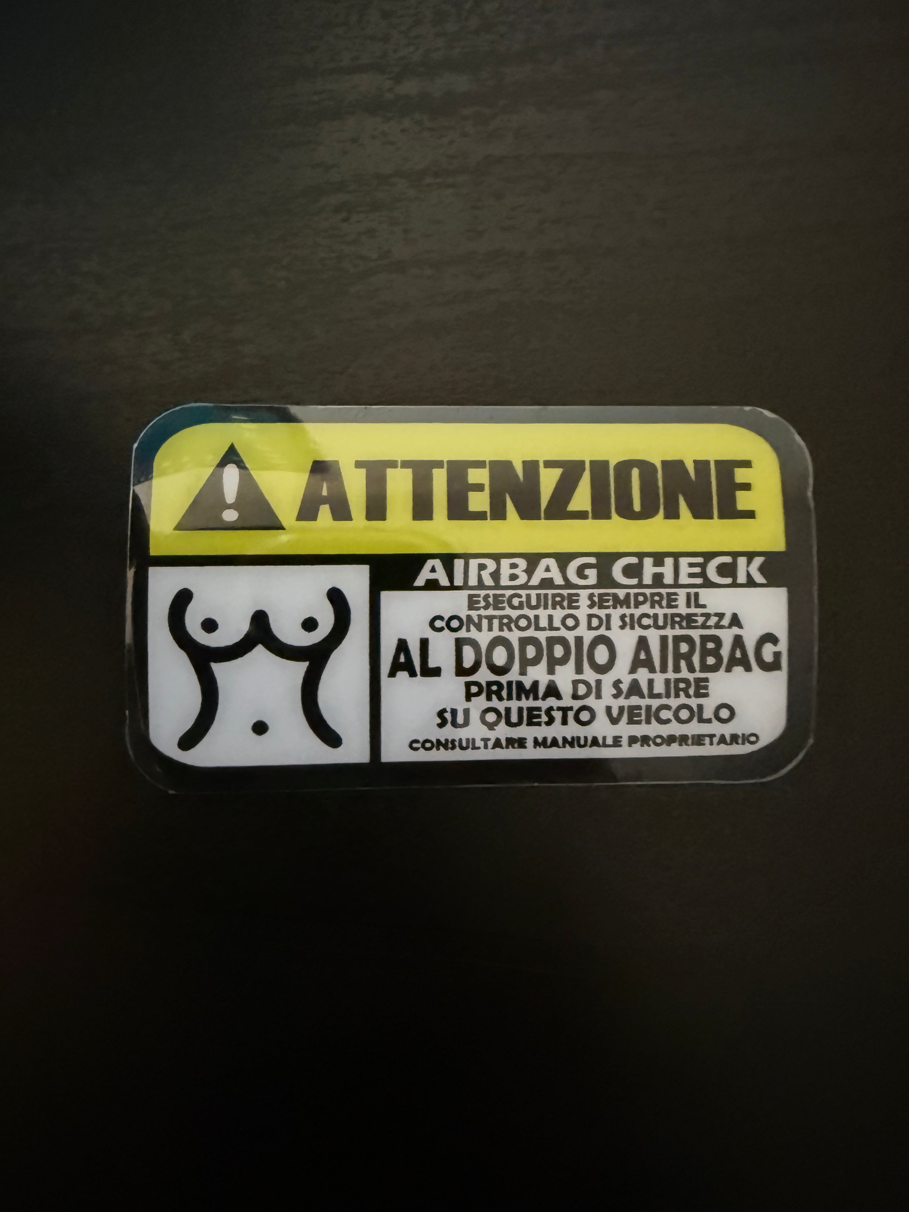 Adesivo Attenzione AirBag