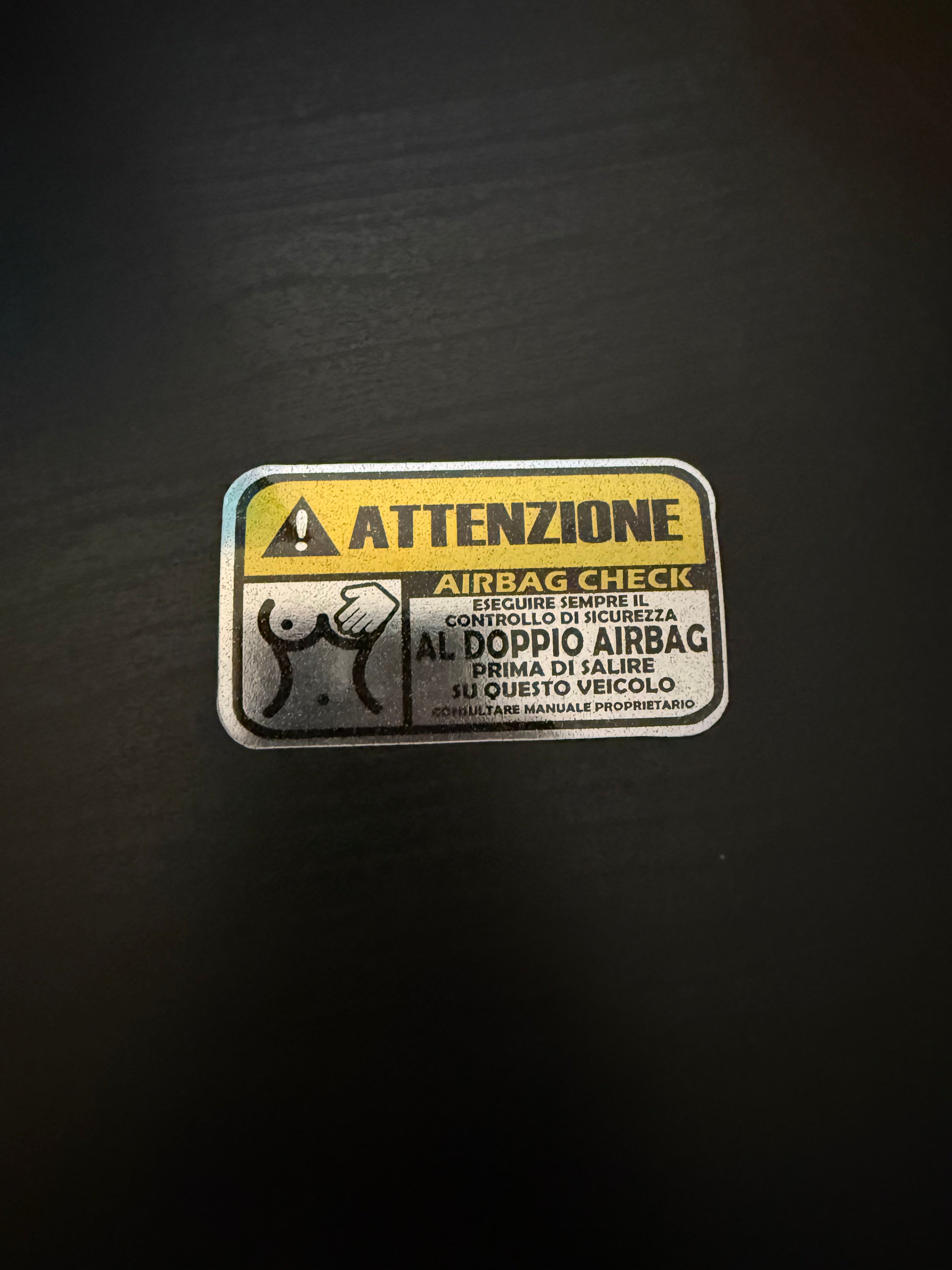 Adesivo Attenzione AirBag