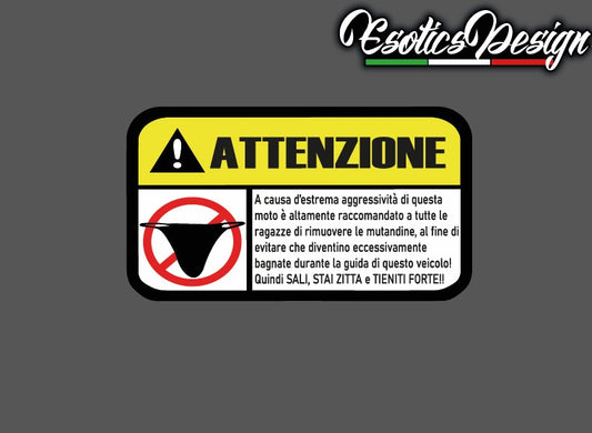 Adesivo Attenzione Mutande X2